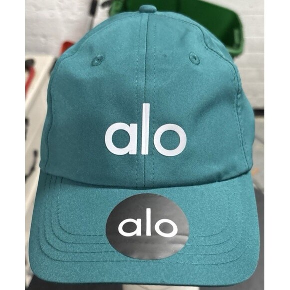 alo Accessories - Alo Yoga Off-Duty Soft Cap Green Adjustable Hat Peaked Sun Hat Baseball …